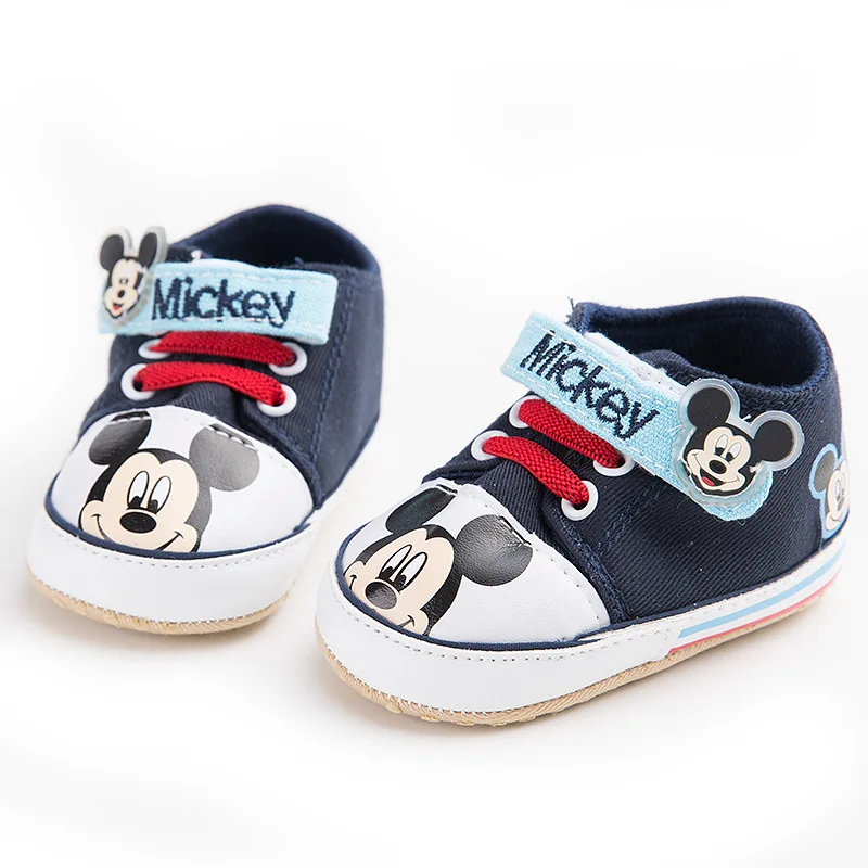 

Disney 0-18 Months Cute Newborn Baby Girl Shoes Toddler boys Mickey mouse Princess first walkers Shoes Soft-Soled Crib Shoe