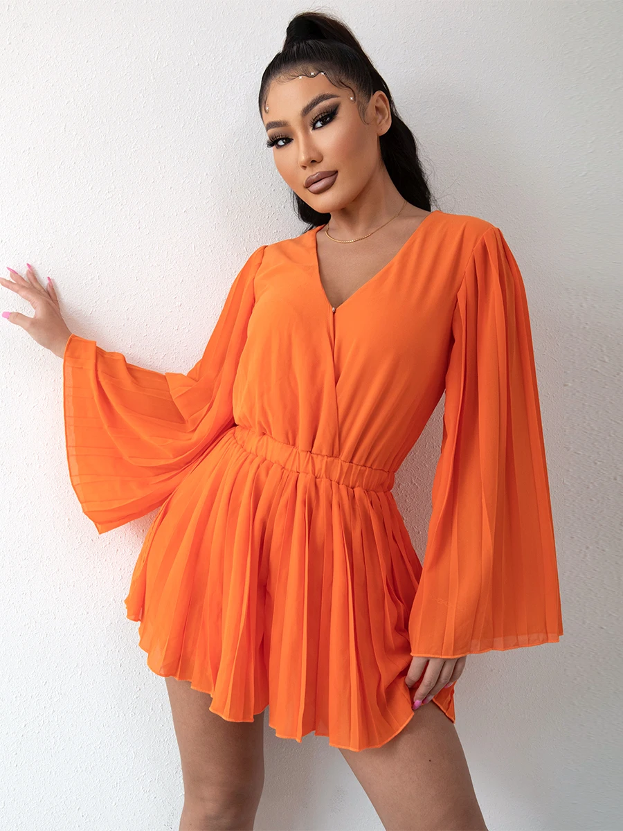 

JustChicc v-neck cinched chiffon thin jumpsuit