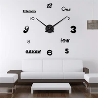 creative number 3d diy acrylic stickers wall clock modern design quartz silent home decoration living room new indoor decor