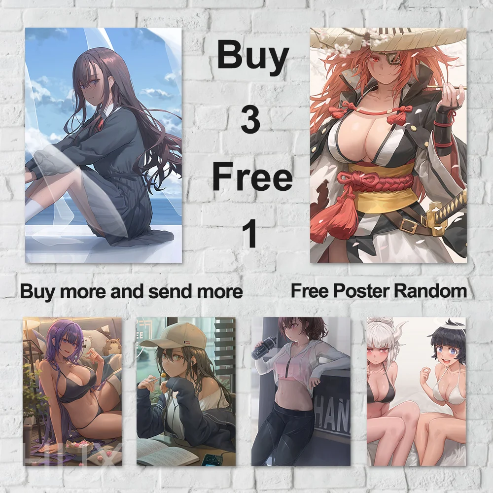 

Japanese Anime Girl Custom Printed Quality Poster Aesthetic Wall Art Canvas Painting Mural Cartoon Manga Cover Room Home Decors