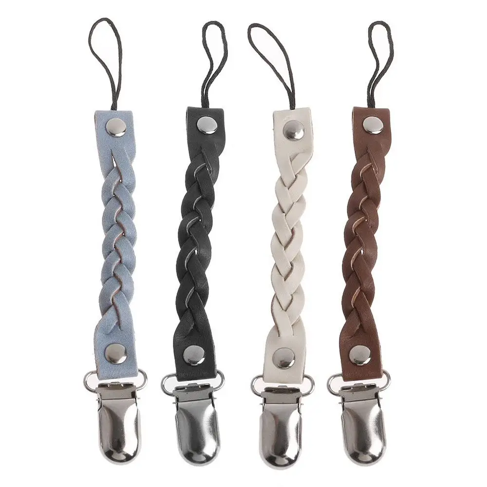 

Hot Gifts Leather Baby Soother Chain Pacifier Clips Nipple Holder Teether Strap
