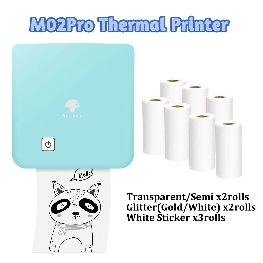 Phomemo impresora M02 Pro Wireless Printer 300dpi Thermal Sticker Printer for iOS&Android Phone DIY Bullet Journal Organization