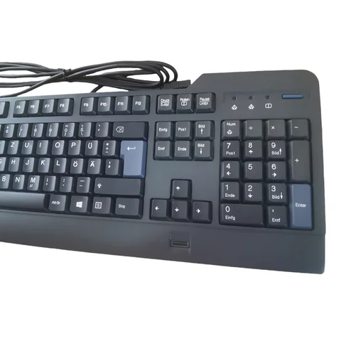 Проводная мембранная клавиатура Lenovo kuf1256 с датчиком отпечатков пальцев, немецкая раскладка