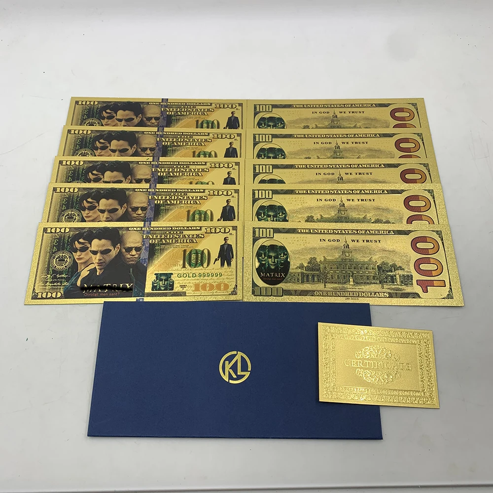 

2022 New Colorful Super hero Golden cards Famous Hero Movie figure Banknotes gold plastic tickets for collection