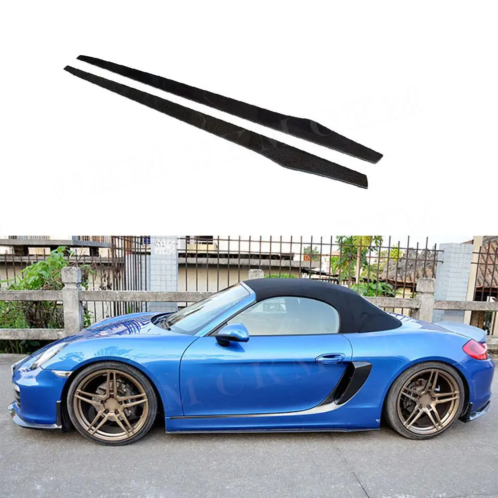 Боковые юбки из углеродного волокна удлинитель для Porsche 981 Boxster Cayman 2013 2014 2015