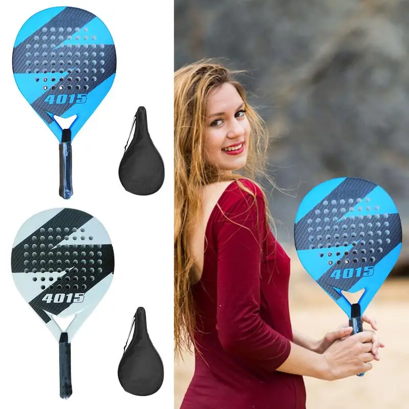 

Ракетка легкая в использовании, спортивный пляжный мяч из углеродного волокна, мощная Легкая теннисная ракетка с сердечником из пены EVA с эффектом памяти