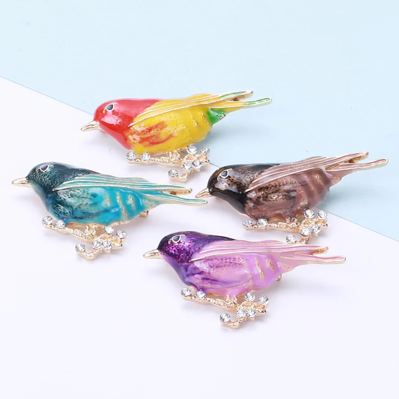 

Dmari Женская брошь Корейская мода эмаль Птицы Значок стразы жемчуг булавка на лацкане Вечерние OL Аксессуары роскошные ювелирные изделия