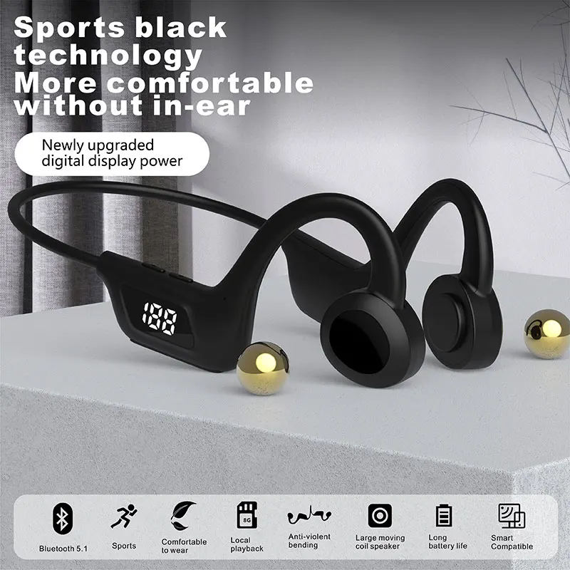 

New bone conduction painless Bluetooth headset plug-in wireless ear hook waterproof sports call music headset