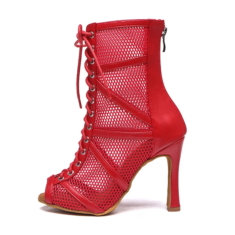 SWDZM Women Latin Tango Dance Shoes Ladies Dancing Shoes Ballroom Dance Booties High Heels Salsa Party Dancing Boots