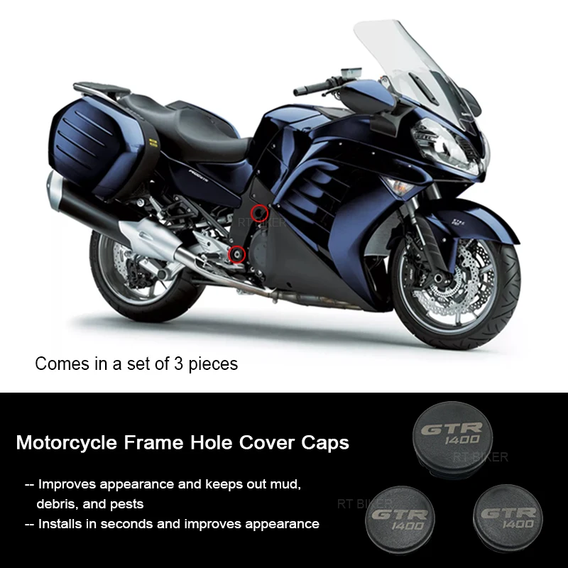 Подходит для Kawasaki GTR1400 крышки с отверстиями рамы заглушки Набор декоративных