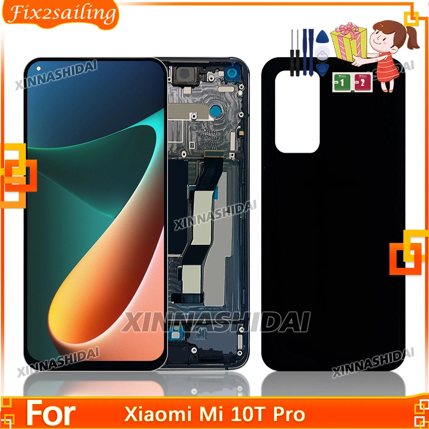 Фото Протестированный 6,67-дюймовый экран для Xiaomi Mi 10T Pro, ЖК-дисплей, сменный сенсорный ЖК-экран для Xiaomi Mi10T Pro M2007J3SG LCD №1