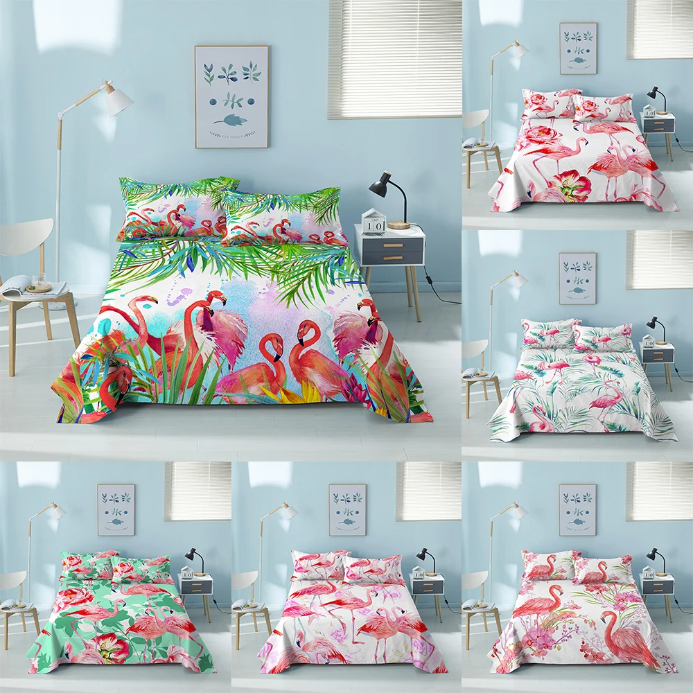 

Плоское постельное белье с принтом «розовые журавли», модные простыни из полиэстера для девушек, полноразмерный домашний текстиль, Свадебн...