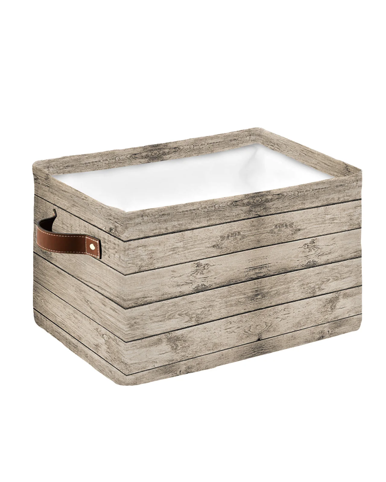 

Wood Plank Texture Laundry Basket Square Toys Folding Organizer Bucket Waterproof Big Storage Basket Home