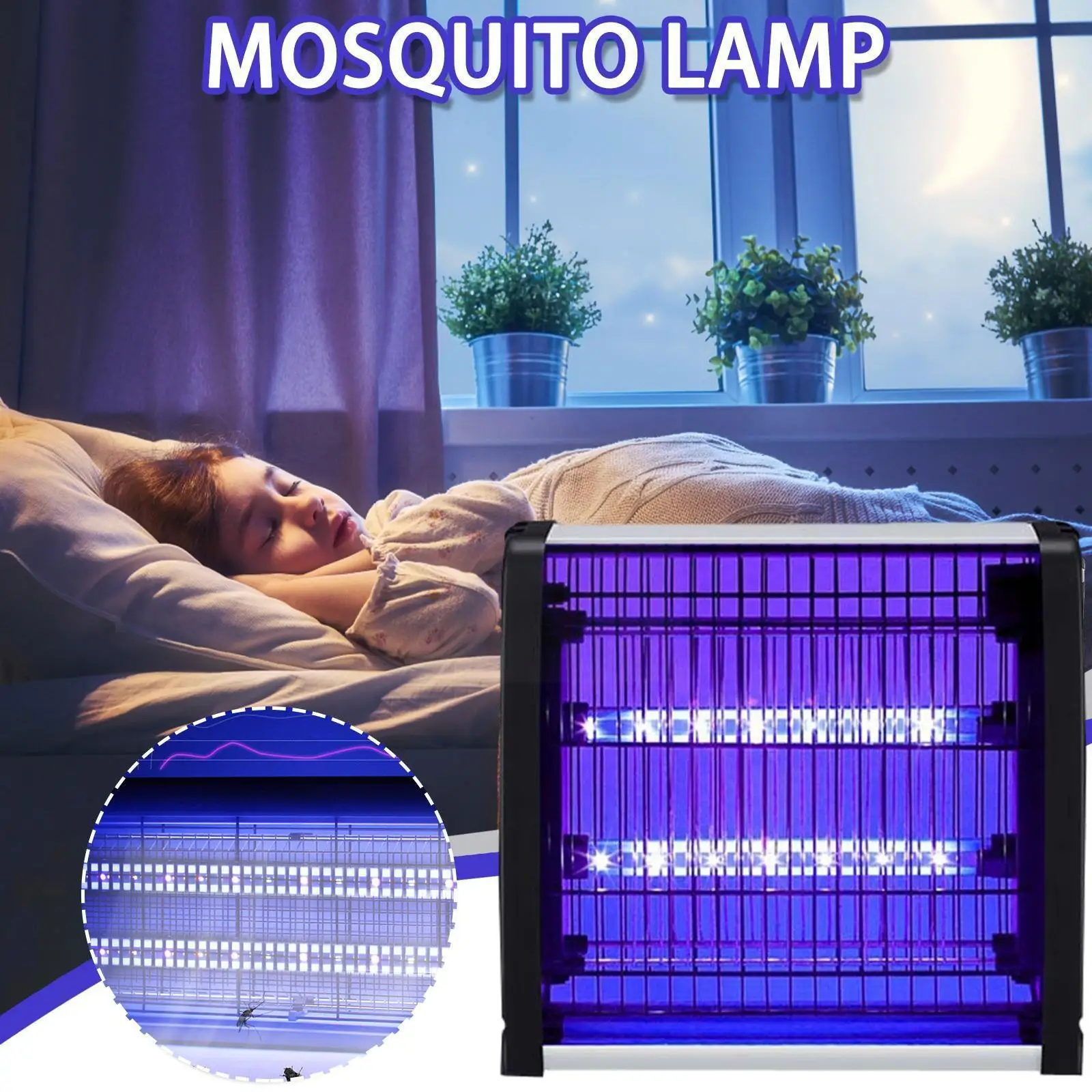 

4/6/8/10W LED Electric Shock Mosquito Killer Lamp Mosquito Zapper UV Insect Light for Commercial Farm Outdoor Mosquito Trap N7E9