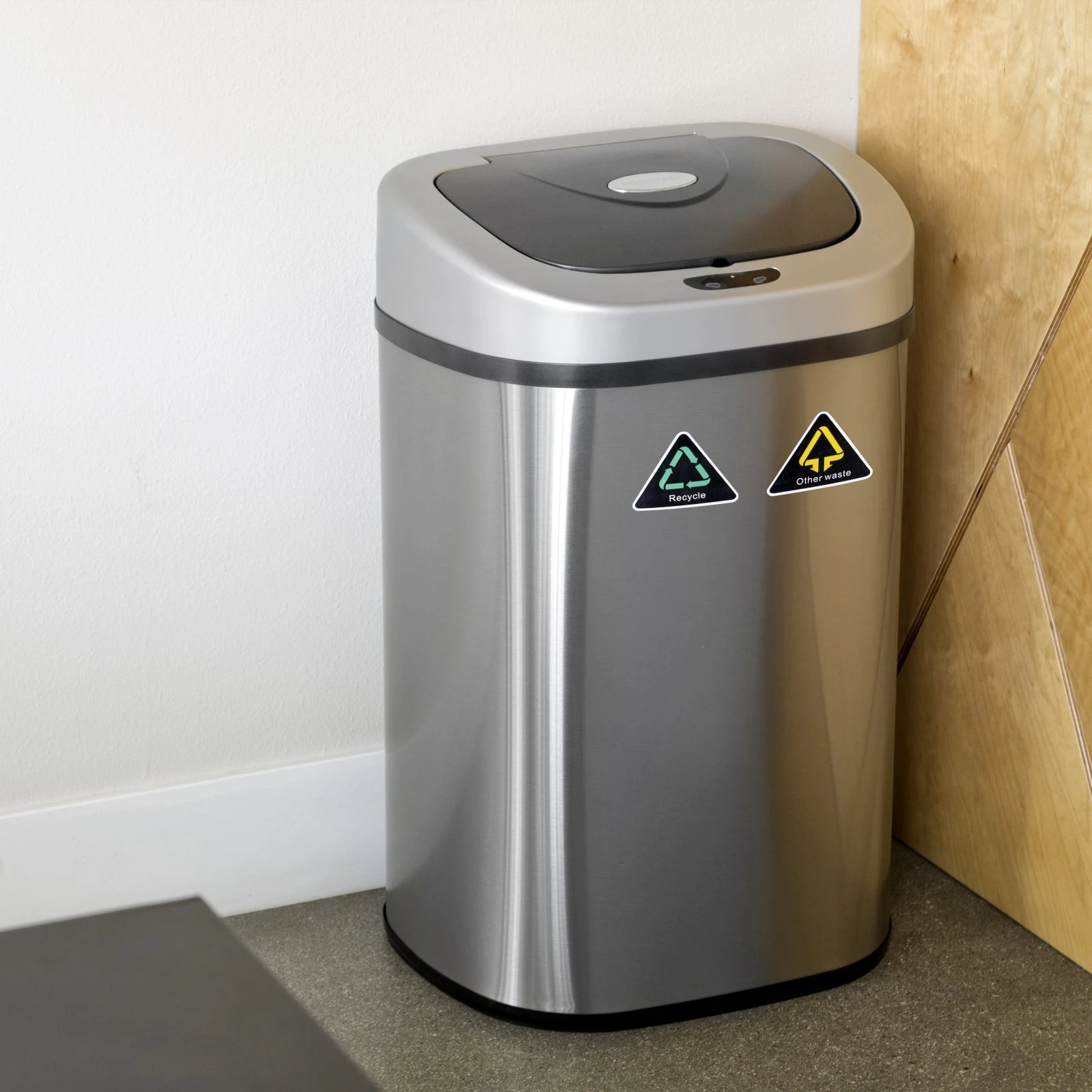 Высококачественная мусорная корзина с датчиком из нержавеющей стали для