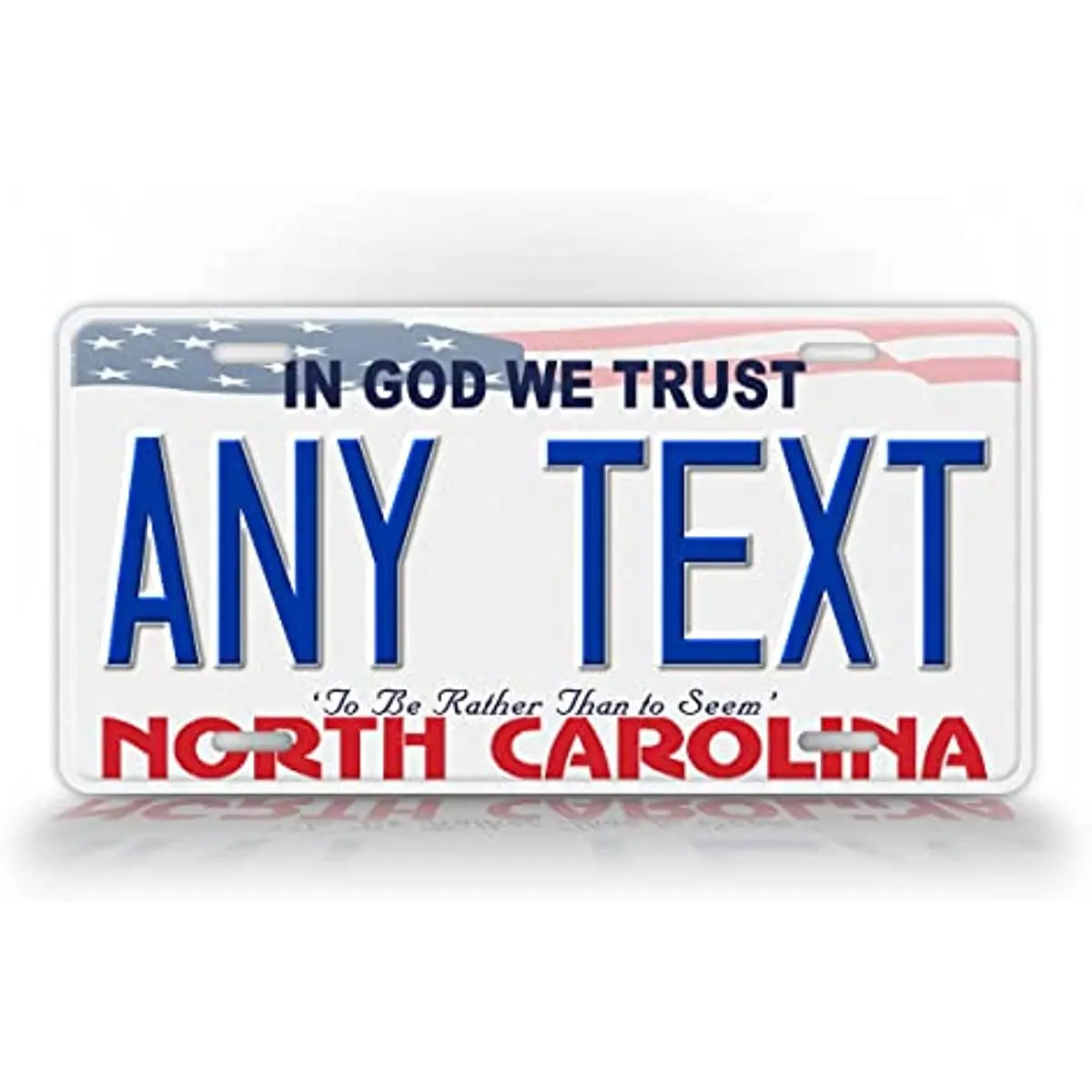 

Пользовательский Северная Каролина, Бог, мы доверяем номеру, любой текст, американский флаг, автомобильная бирка, настенное украшение, металлический настенный знак