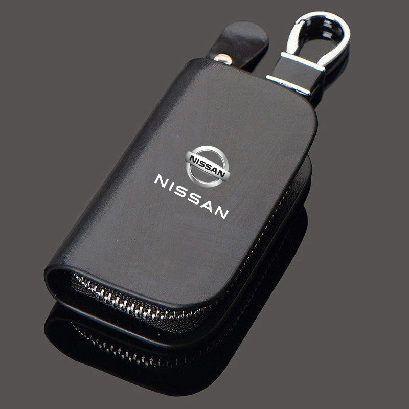 

1pcs Car key case Leather Key wallet cover Auto Accessories For Nissan logo Qashqai J10 J11 X-Trail t32 Tiida Almera Teana