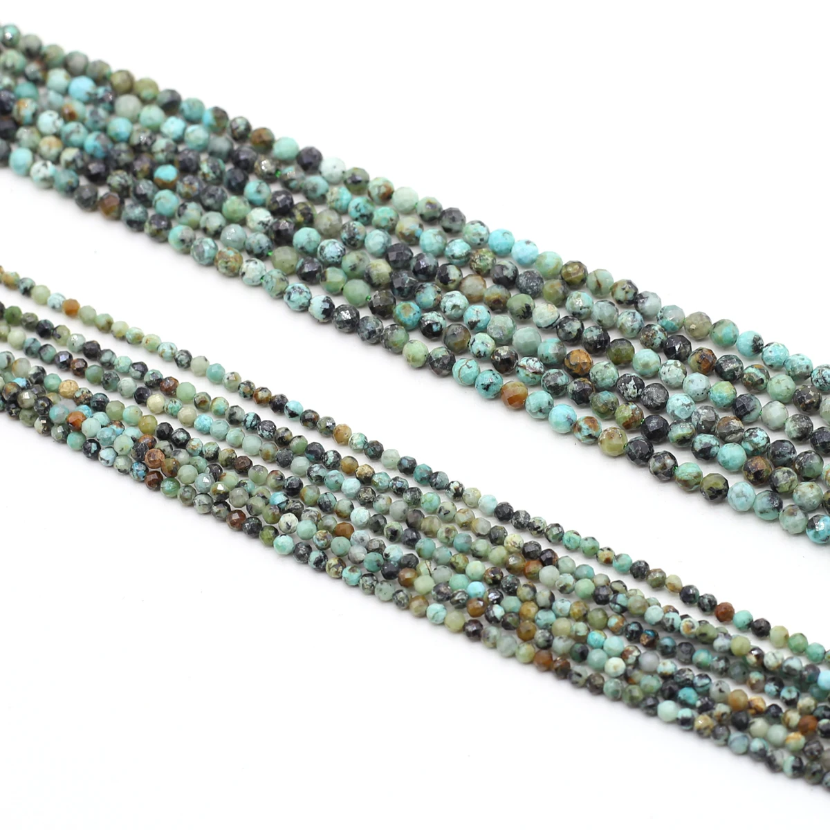 

Round African Turquoise Beads Faceted Natural Stones Loose Spacer Beads for Jewelry Making DIY Necklace Accessories Crafts 38cm