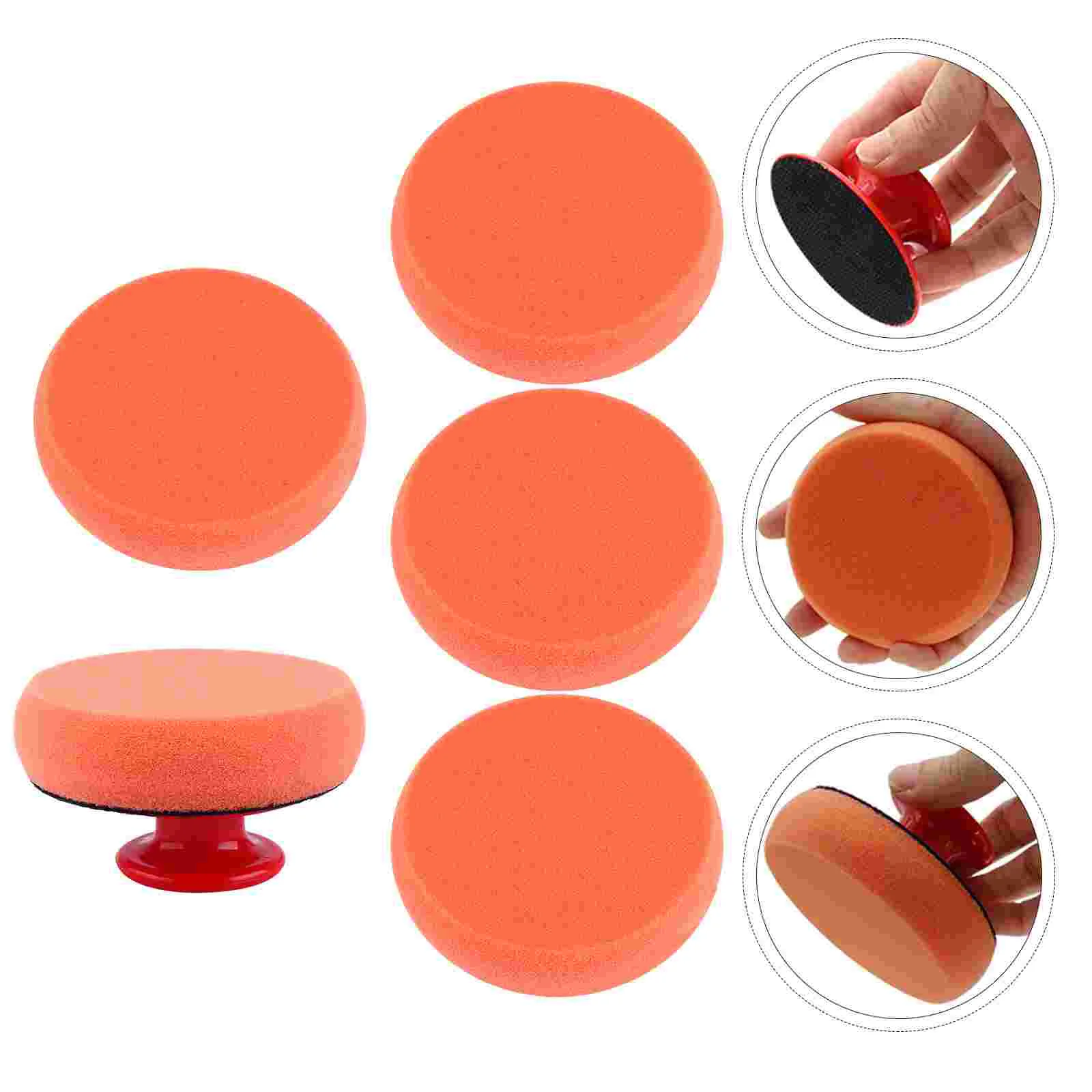 

6 Pcs Waxing Buffing Pad Foam Sponge Tool Durable Car Polishing Supplies Kit Plastic Auto detailing