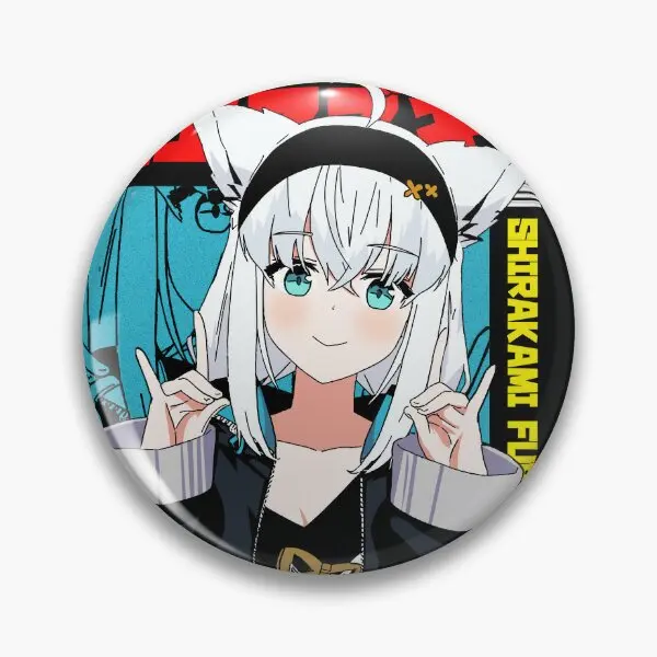 Shirakami Фубуки кон китсун мягкая пуговица булавка Декор забавные ювелирные изделия