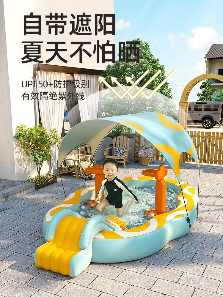 Надувной замок аквапарк детский бассейн для дома большая детская игра с водой