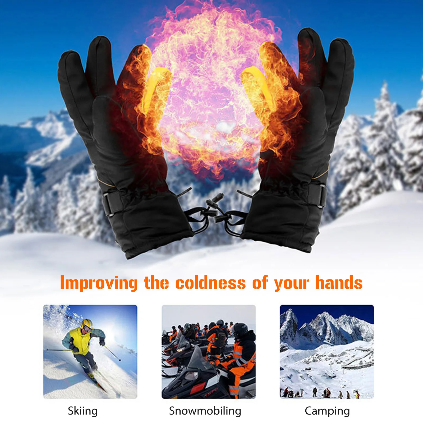 

1 пара теплые перчатки с подогревом ветрозащитные перчатки с электрическим подогревом зимние теплые перчатки с подогревом постоянная темп...