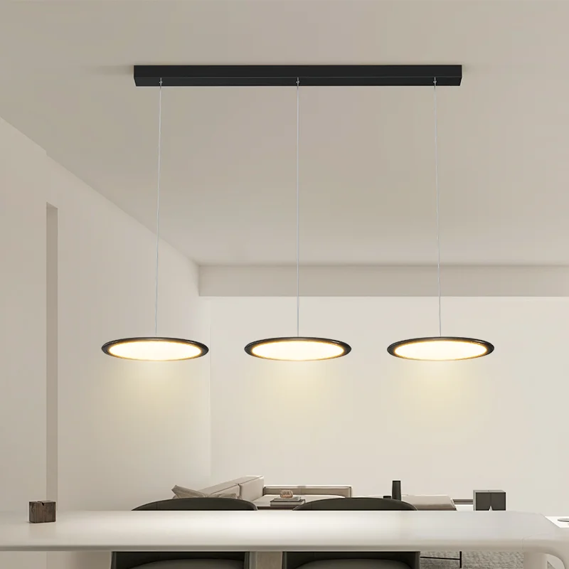 

Room Decor Led Art Chandelier Pendant Lamp Light Ceiling White Plate Remote Control Living Dining Bedroom Bar Indoor
