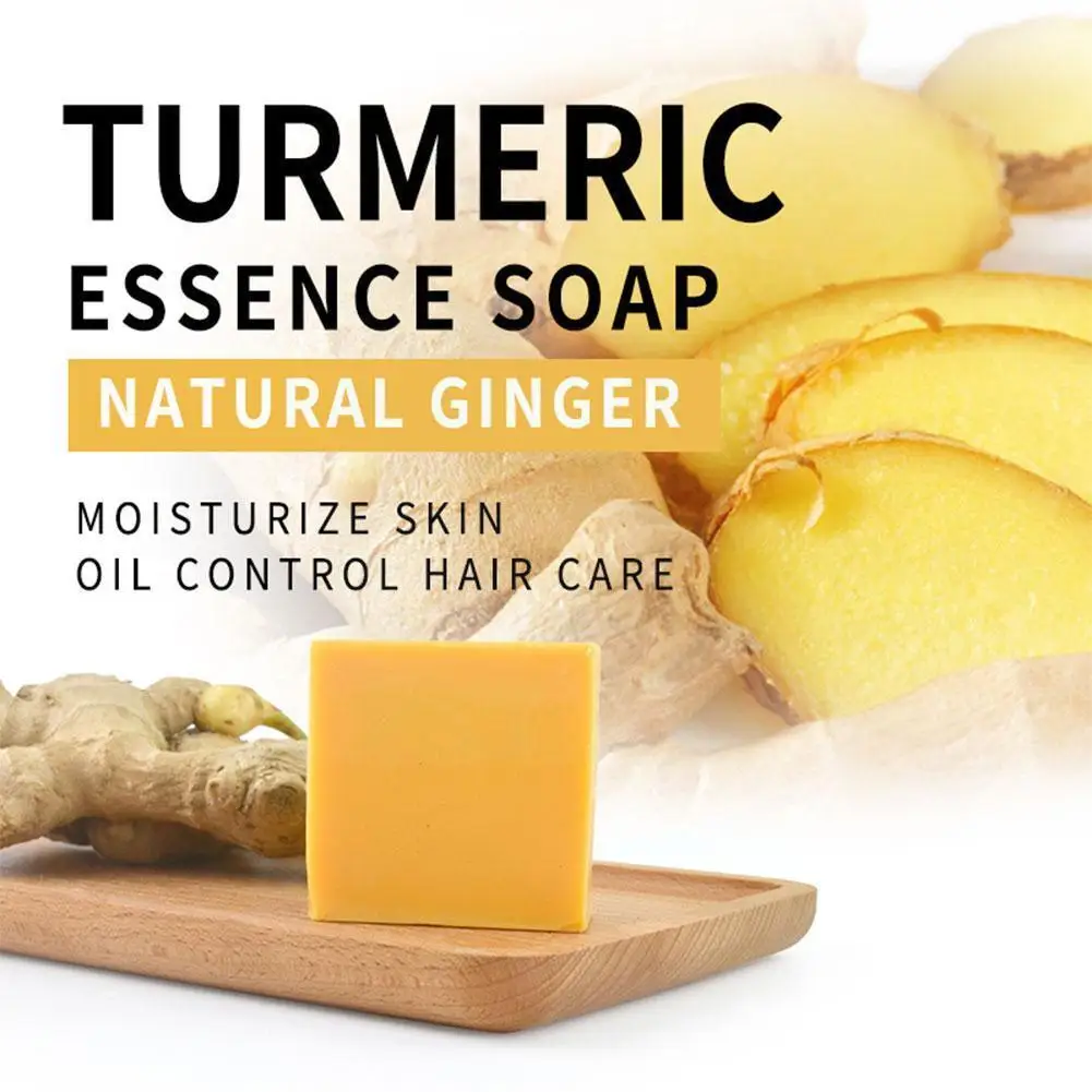 

Turmeric Soap Herbal Natural Scrub Cleaning Nourishing Care Mite Treatment Removal Whitening Face Acne Soap Skin Oil-Contro A0Q9
