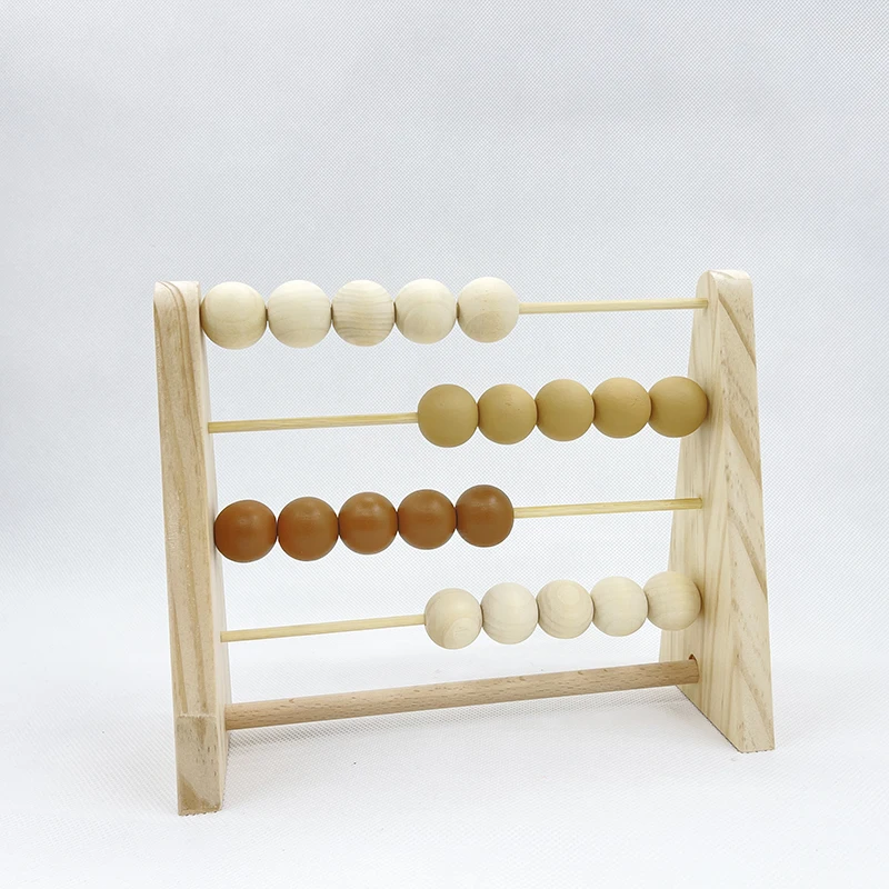 

Natural Wooden Abacus With Beads Kids Room Desktop Decor Baby Early Learning Educational Toys Girl Boy Room Craft Ornament Gifts