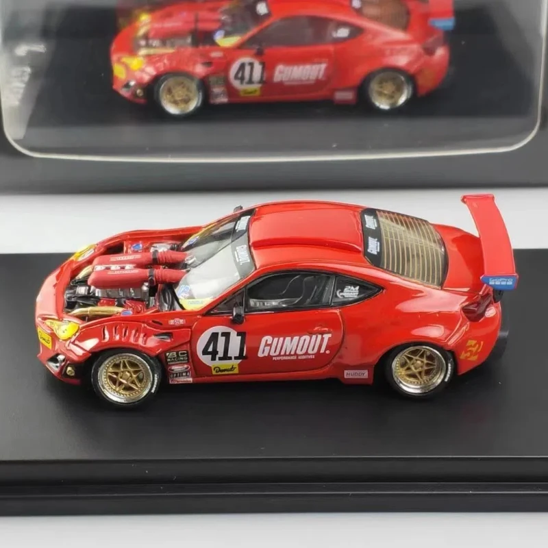 GUMOUT 86 подтяжка лица 458 4586GT HKM 1/64 модель автомобиля из сплава Sakura Blue DCM