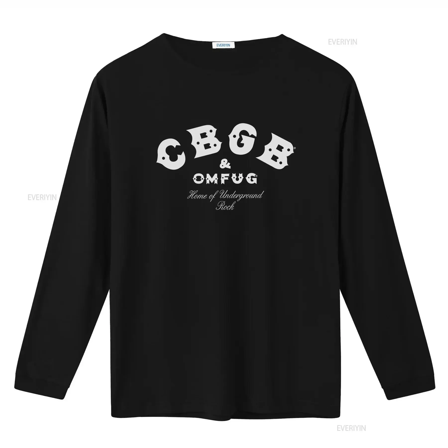 Фото Футболка CBGB OMFUG Classic Logo T Shirt Licensed Home Of Underground Rock, черная, винтажная, стильная, унисекс, стрейч, уличная одежда №3