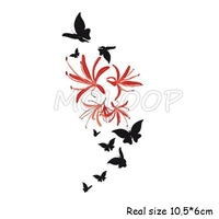 temporary tattoo sticker butterfly red spider snake lily flower small waterproof fake tatto flash hand tatoo for woman girl kid