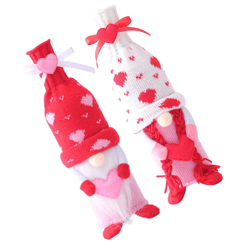 

Bottle Covers Gnome Cover Day Valentines Wedding Red Champagne Decorative Party Decorations Santa Cloths Sleeves Claus Toppers