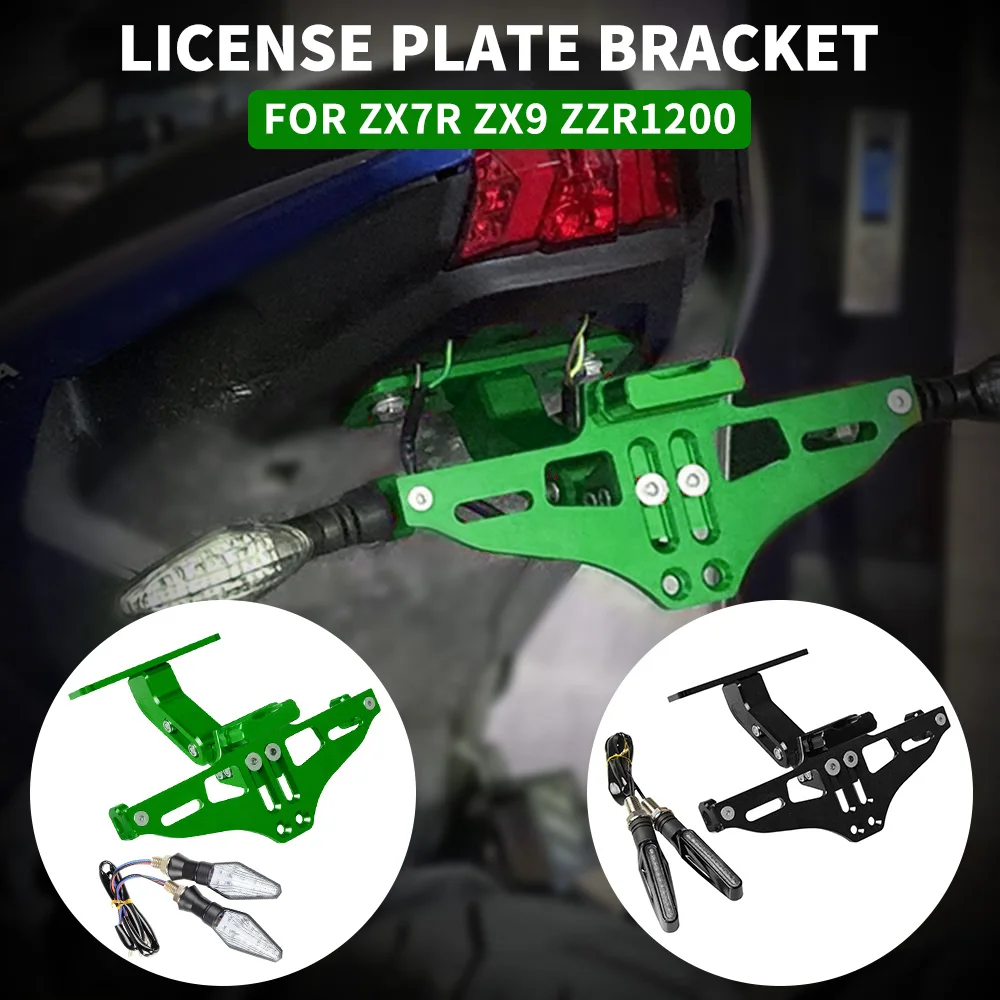 

For Kawasaki ZX7R ZX9 ZZR1200 ER-5 GPZ500S/EX500R Motorcycle License Plate Bracket Licence Plate Holder Frame Number Plate