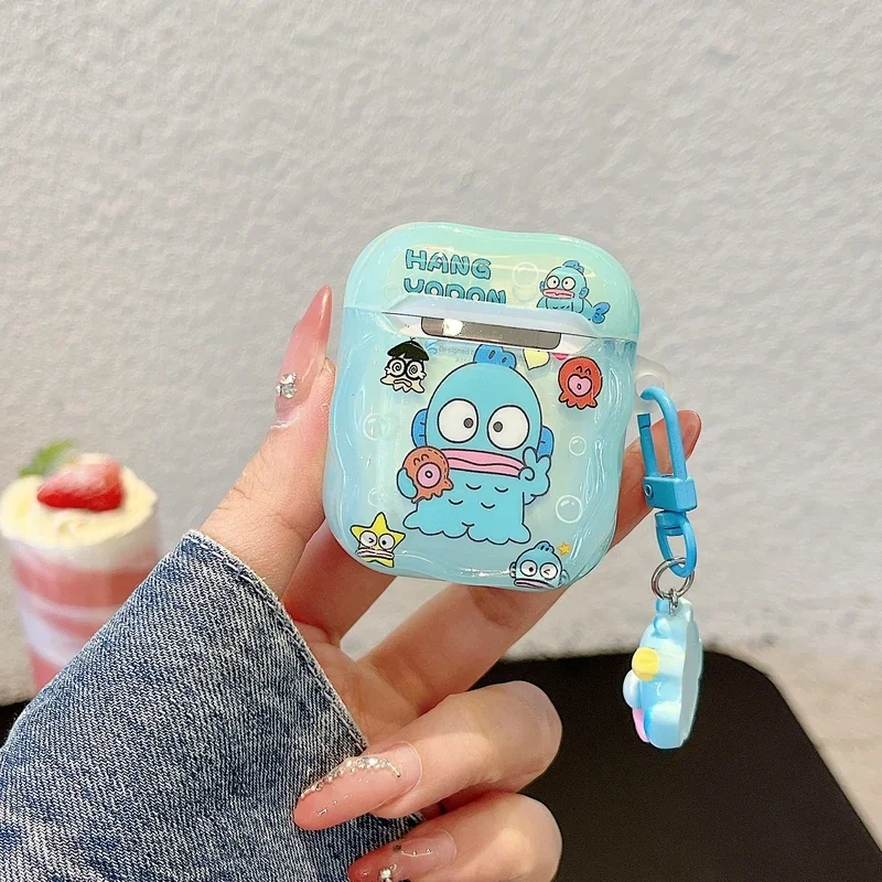 Фото Милый мультяшный чехол для наушников Sanrio Hangyodon для Airpods 1, 2, 3, 4 Pro 2, защитный чехол для беспроводной Bluetooth-гарнитуры с подвеской №5