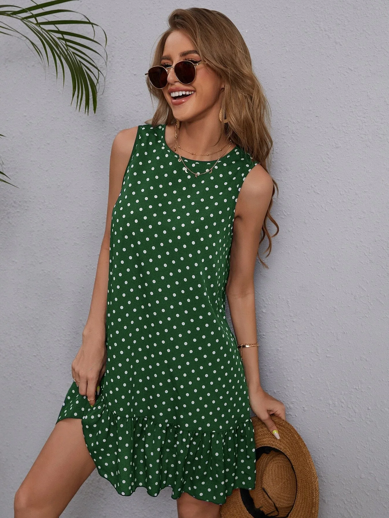 

Polka Dot Ruffle Hem Dress