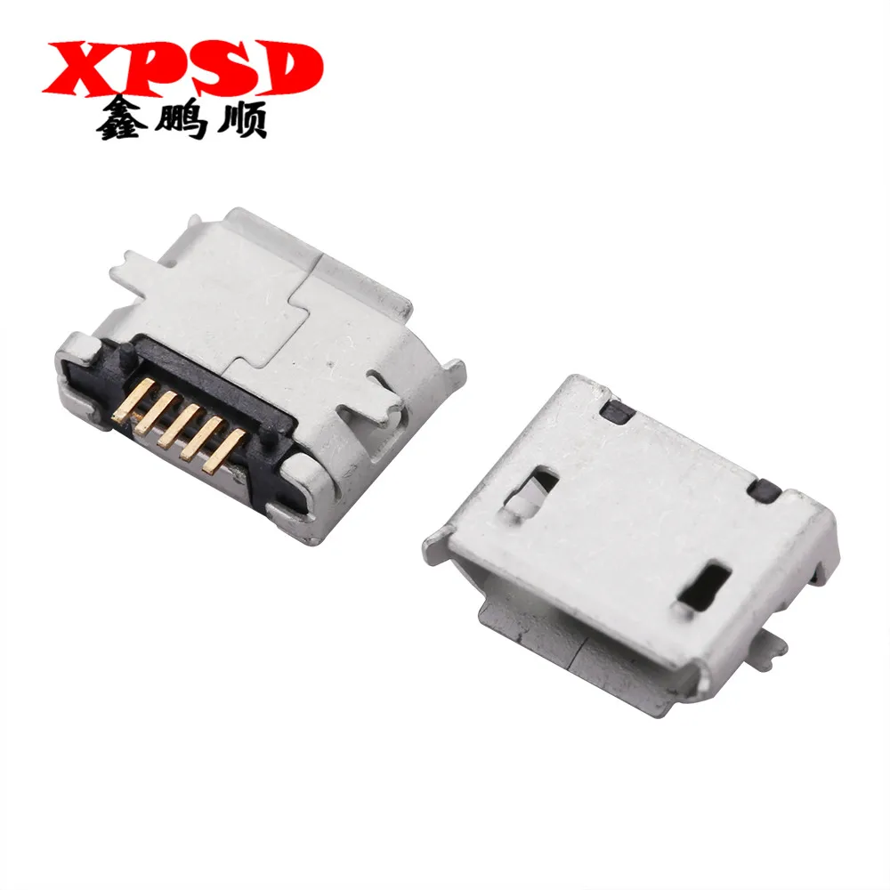 Разъем Micro USB MK5P 2P 5 контактов вертикальная вставная SMD пластина для раковины