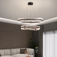 nordic light luxury gold ring hanging led chandelier modern living room bedroom interior lighting decoration ceiling lamp lamps