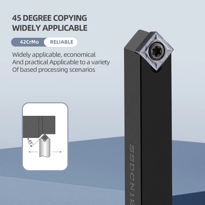 

SSDCN1212H09 SSDCN1616H09 SSDCN2020K09 SSDCN2525M09 SSDCN2525M12 External Turning Tool Holder Lathe CNC Cutting Tool Cutter Bar