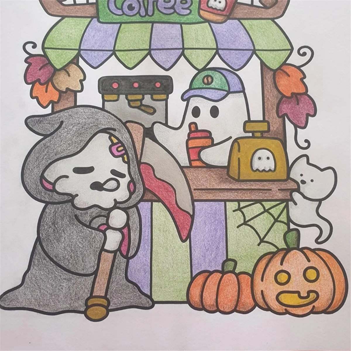 Книжка-раскраска Spooky Cutie для взрослых и подростков с очаровательными жуткими