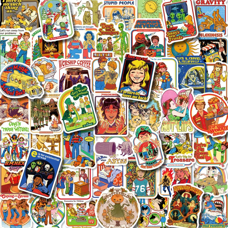

10/25/50pcs Retro Humor Poster Graffiti Stickers for DIY Scrapbook Suitcase Water Bottle Phone Laptop Guitar Skateboard Helmet