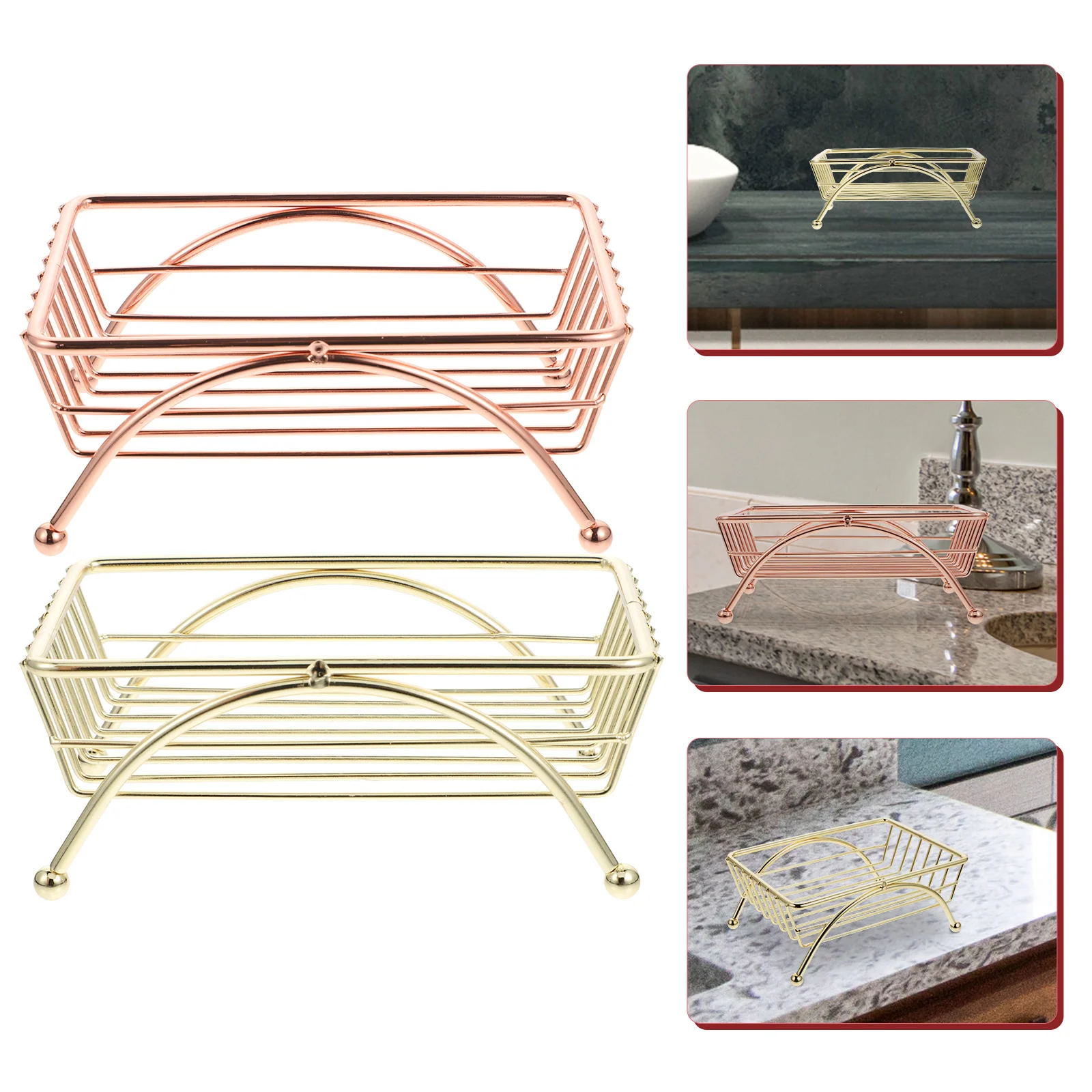 

2pcs Soap Holder Metal Soap Rack Soap Draining Holder Bar Soap Hand Soap Holder