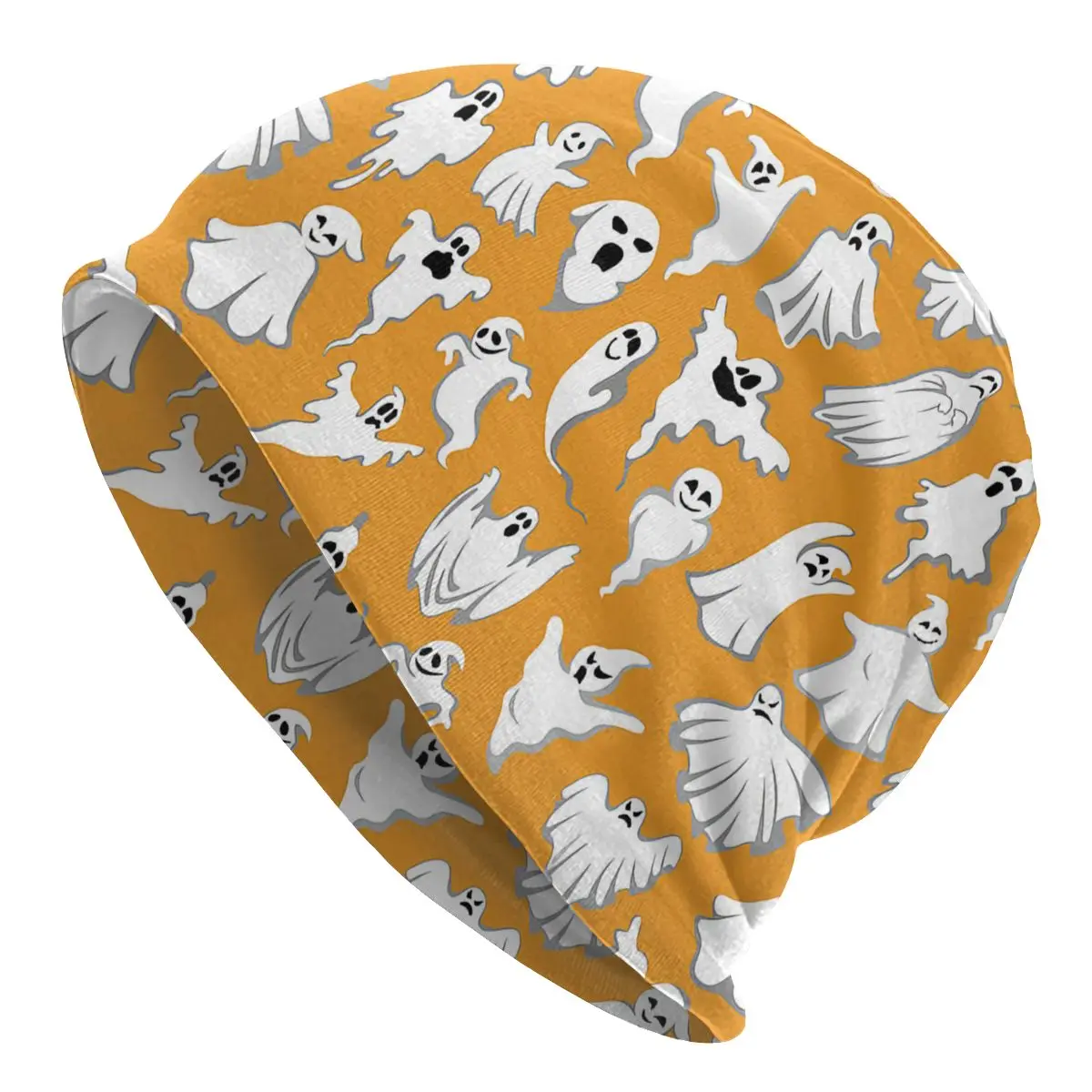 

Вязаная шапка унисекс, теплая зимняя шапка с ужасным оранжевым призраком, для Хэллоуина, для мужчин и женщин