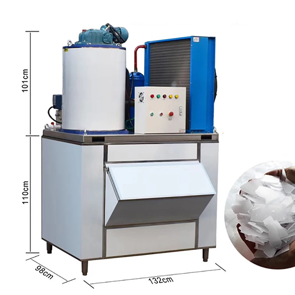

Quality Assured Flake Ice Maker 500 kg Small Commercial Ice Flake Machine for Fish