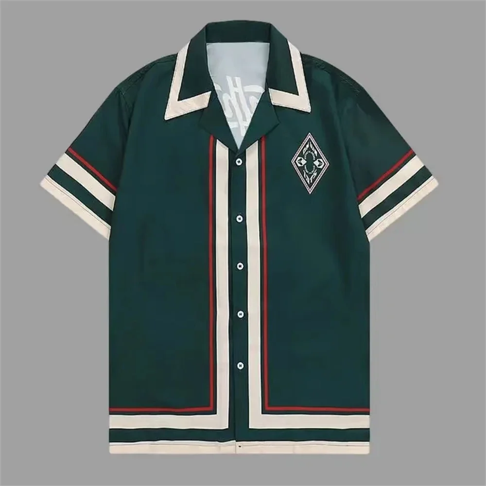 Мужская Летняя гавайская рубашка с лацканами простая дышащая для отпуска