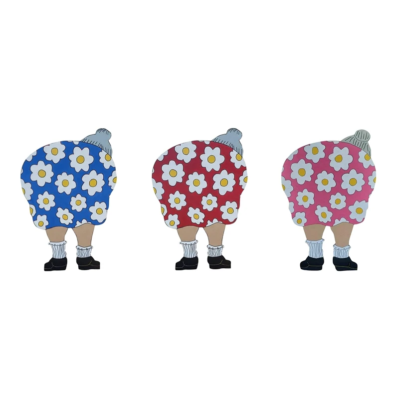 

HOT Old Lady Bending Down Yard Sign Outdoor Lawn Art Decor Courtyard Art Ornaments Garden Silhouette Stakes Backyard Decor