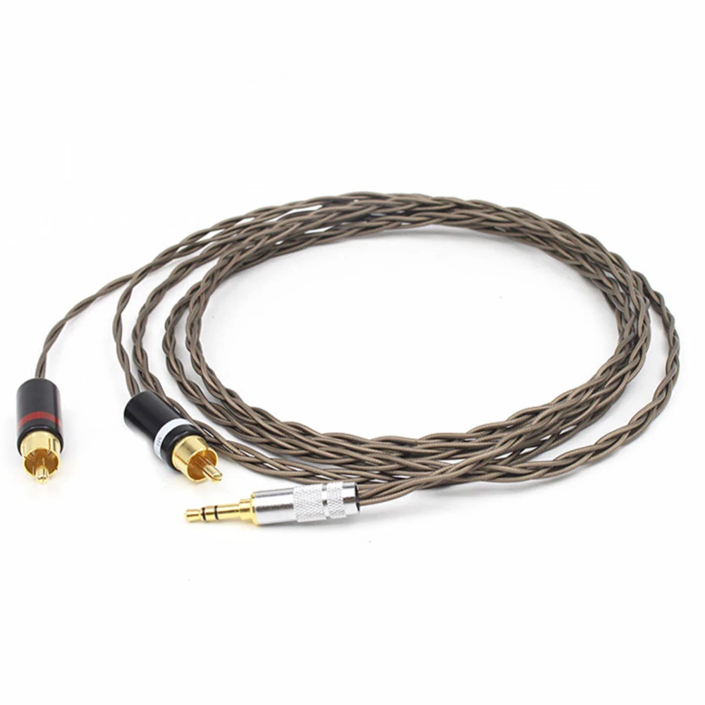 

HIFI 3,5mm Stereo auf 2 Cinch-stecker Kabel Odin Siver berzogene 3,5mm zu Doppel RCA Stecker Audio aux Kabel