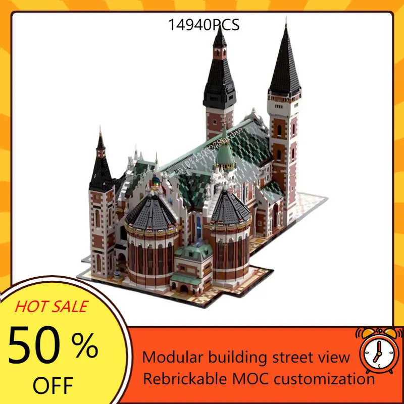 

Salzburg Cathedral Modular MOC Creative street view Model Building Blocks Architecture DIY Education Assembly Model Toys Gifts