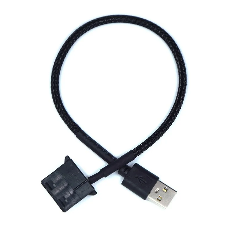 

4Pin Fan To USB Adapter Cables 4Pin Computer PC Fan Power Cable Connector Adapter PVC Connect Black Computer Components