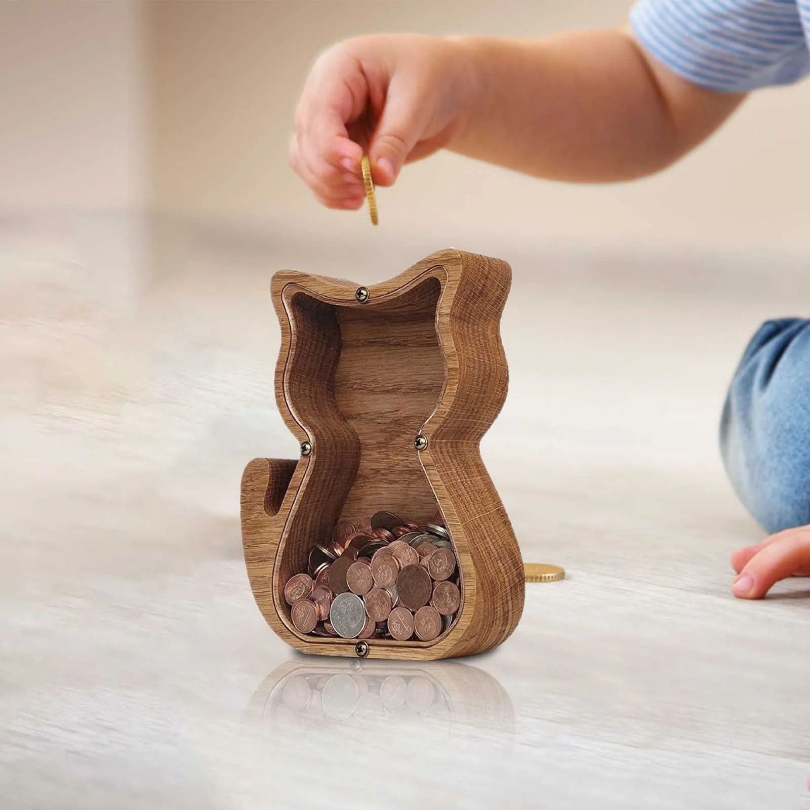 

Черные статуи, персонализированные деревянные животные, банка для монет, копилка, рамка для монет, игрушки, современный день рождения, для ф...